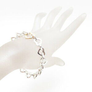 Tiffany Heart Link Bracelet Silver Yellow Gold